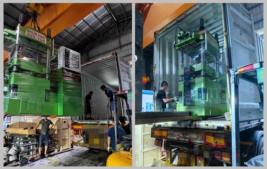 Remessa de equipamento de moldagem de melamina de 200 toneladas e máquina de pré-aquecimento